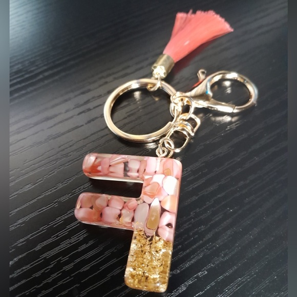Initial Keychain with Tassel / Bag Charm “F” NIP - Picture 6 of 7